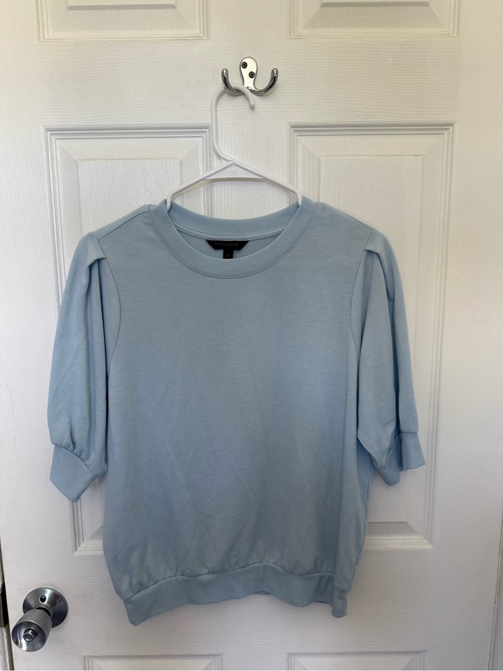Banana Republic Light Blue Puff Sleeve Top